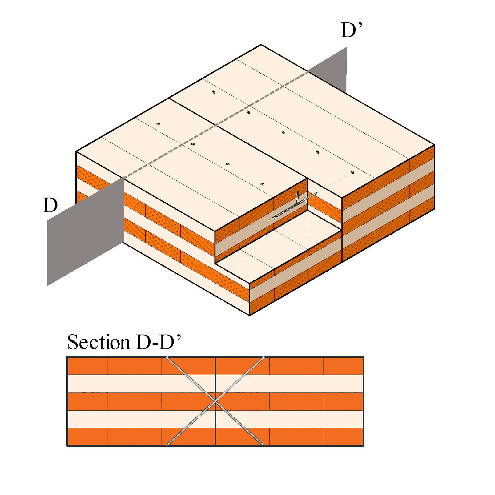 A structural detail of a panel to panel butt joint connection